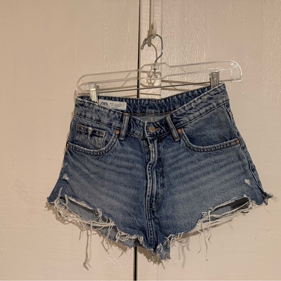 Zara Pants - Zara Distressed Blue Jean Shorts